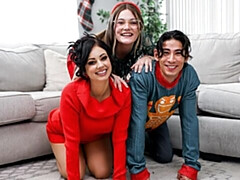 Kont, Pijpbeurt, Hondjeshouding, 1 man 2 vrouwen, Natuurlijke tieten, Mager, Tiener, Tieten likken