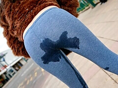 デカ尻, デカパイ, 茶髪の, 露出狂, アウトドア