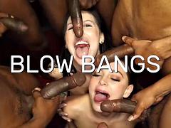 Blonde, Sucer une bite, Éjaculation interne, Partouze, Hard, Interracial, Tatouage, Nénés