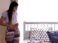 Asiatique, Doigter, Masturbation, Rasée, Solo, Adolescente, Jouets