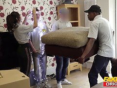 Fun with the Tossers gang as MILF and teen get fucked