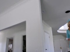 stewardess rewarded with a creamy facial