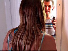 Любители, Минет, Брюнетки, Семяизвержение, Член, Сперма на лице, Натуральные сиськи, Молоденькие