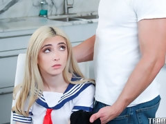 Blond, Pijpbeurt, Hondjeshouding, Dominatie, Handbeurt, Mager, Strippen, Tiener