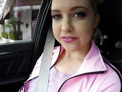 Blonde with fake eyelashes is addicted to anal