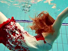 Nana, Européenne, Fétiche, Piscine, Fumer, Adolescente, Nénés, Sous marin