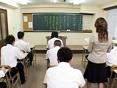 デカパイ, フェラチオ, フェティッシュ, 乱交, 手コキする, ハードコア, ストッキング, 教師