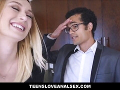 Natalia Starr gets her tight ass drilled by her boyfriend's boss for a promotion