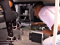 Sadomasoquismo, Pies, Fetiche, Alemán, Tacones, Oficina, Público, Secretaria