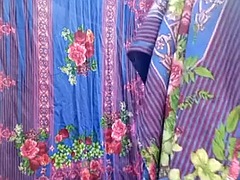 Girl bathes and cleans her hair in the bathroom