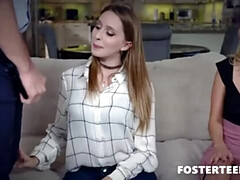 Foster Step Mom Aaliyah Love and Teen Laney Grey Threesome with Step Dad - Family Makeup Sex