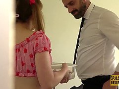 Petite Cherry English Analled and Fed Cum