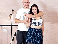 Grosser arsch, Grosser schwanz, Grosse titten, Blasen, Braunhaarige, Hundestellung