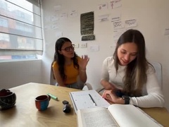 Amateur, Embrassement, Lesbienne, Masturbation, Orgasme, Chatte, Espagnole, Serré