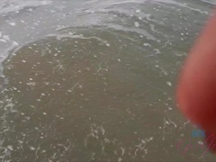 Amateur, Plage, Exhib, Petite amie, De plein air, Pov, Public, Rasée