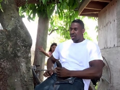 Schwarz, Braunhaarige, Hundestellung, Hd, Interrassisch, Natürlichen titten, Im freien, Reiten