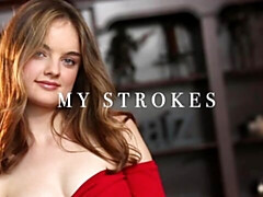 Enthousiasteling, Grote mammen, Vingeren, Masturbatie, Klein, Mager, Strippen, Tiener