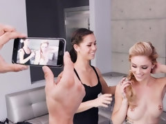 Kali shares boyfriend's cock with sexy masseuse