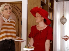 デカパイ, ブロンド, チン, 顔射, 眼鏡, ジーンズ, なめる, オマンコ