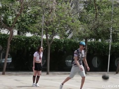 Брюнетки, Сперма на лице, Соски, На природе, На публике, Бритые, Сиськи, Униформа