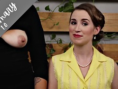 Titty gets milked in the face of a pretty lady in a kinky video