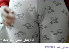 Turkish MILF with Big Ass Masturbates in Pajamas - Anal Disclosure
