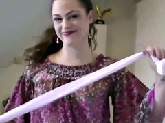 Young english lady geting in character