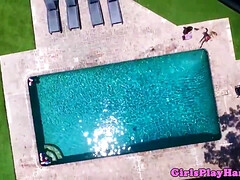 Amerikaans, Badpak, Stel, Hd, Lesbisch, Buiten, Zoon