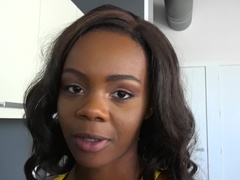 素人, 美女, 黒人, フェラチオ, 黒人, キッチン, 現実, 剃毛