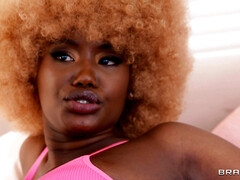 Ebony Lexi Luv is sucking Jason Carrera's white cock