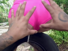 Asiático, Chica, Mamada, Morena, Estilo perrito, Hd, Interracial, Al aire libre