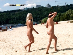Amateur, Playa, Desnudo, Nudista, Público