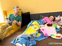 Leie, Schlafzimmer, Blasen, Natürlichen titten, Muschi, Dürr, Jungendliche (18+), Titten