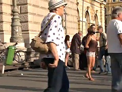 Chica, Tetas grandes, Rubia, Sexo duro, Público, Rumano