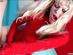 Sadomasochismus, Blondine, Fesselspiele, Kehlenfick, Handjob, Latex, Pov, Muschi