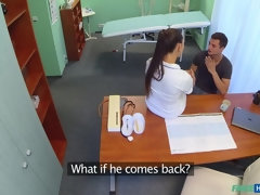 素人, お尻, フェラチオ, 医者, バック, なめる, 看護婦, ユニフォーム