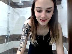 素人, デカパイ, ロシア人, シャワー, ガリガリ, 一人, オッパイの