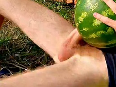 Straight construction worker from TimonRDD fucked a watermelon on a construction site