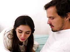 アメリカ人, フェラチオ, 茶髪の, なめる, オマンコ, 現実, ヒモパン, オッパイの