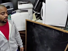 Anal, Noire, Sucer une bite, Noir ébène, Homosexuelle, Interracial, Bureau, Suçant