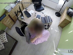 Loan4k. lovely teenager lady gives a head and opens up legs in loan office