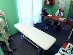 Leie, Arsch, Handjob, Masturbation, Krankenschwester, Büro, Muschi, Uniform