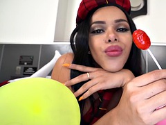 Leie, In den arsch, Tussi, Grosse titten, Braunhaarige, Latina, Masturbation, Transfrau