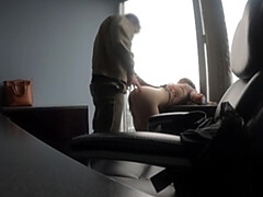Blasen, Frau, Milf, Büro, Öffentlich, Realität, Sekretärin, Spanner