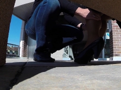 Foot fetish and anal fucking in public toilet