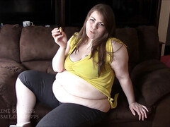 Amateur, Gros cul, Rondelette, Grosse, Fétiche, Nourriture, Solo, Adolescente