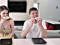 Stepbrother plays prank on Bunny Colby and fills her with hot cum
