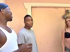 Black friends blowbang: Blowjob, Blonde  Interracial Porn