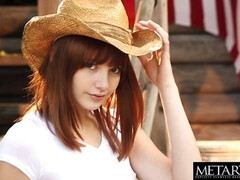 アメリカ人, オーガズム, アウトドア, 小柄, オマンコ, 赤毛, ティーン, オッパイの