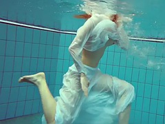 素人, ビーチ, アウトドア, プール, 公共, 赤毛, ロシア人, 水中